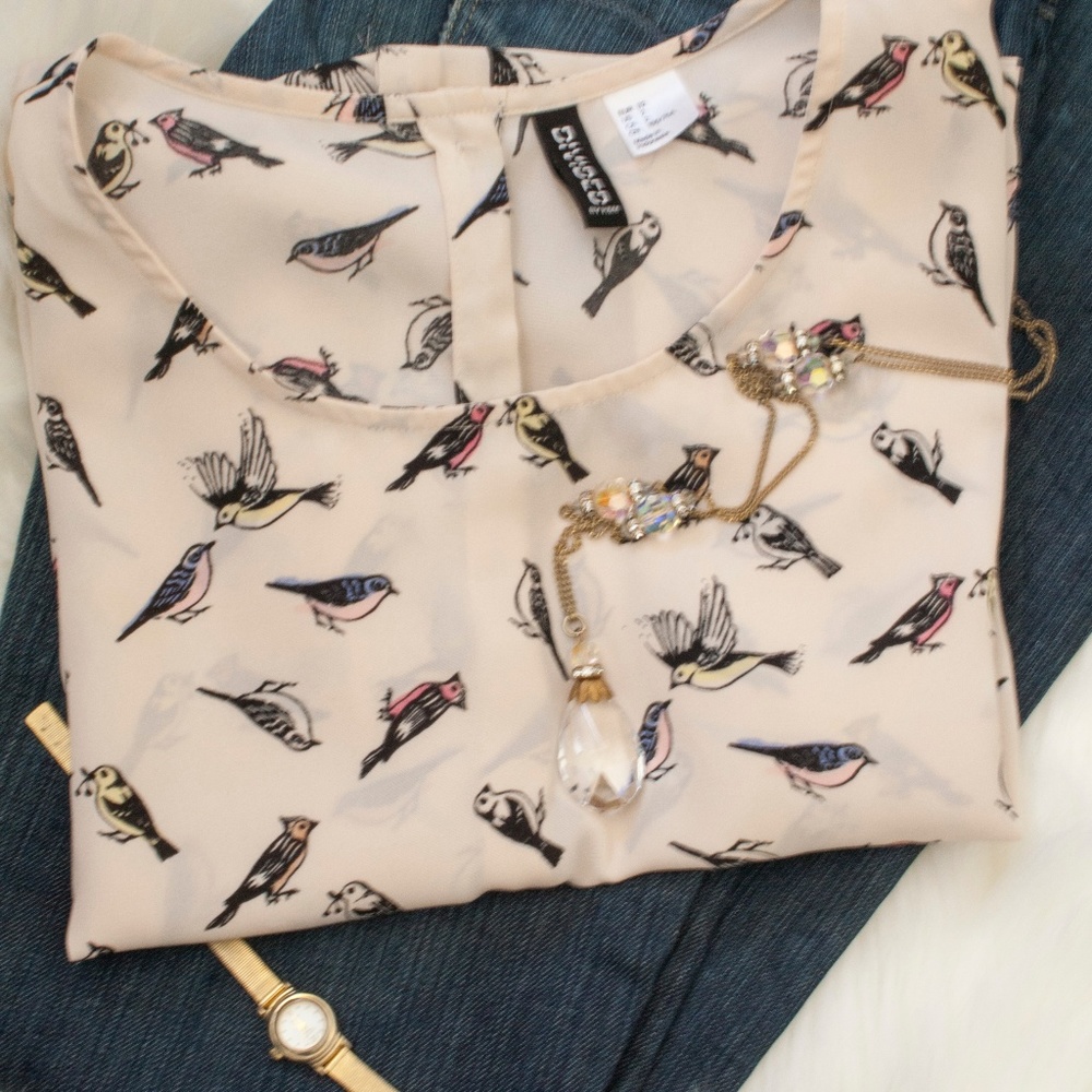 DIVIDED H&M Bird Blouse